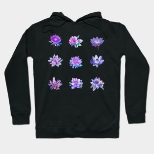 Purple Flower Sticker Set Hoodie